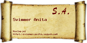 Svimmer Anita névjegykártya